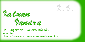kalman vandra business card