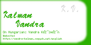 kalman vandra business card